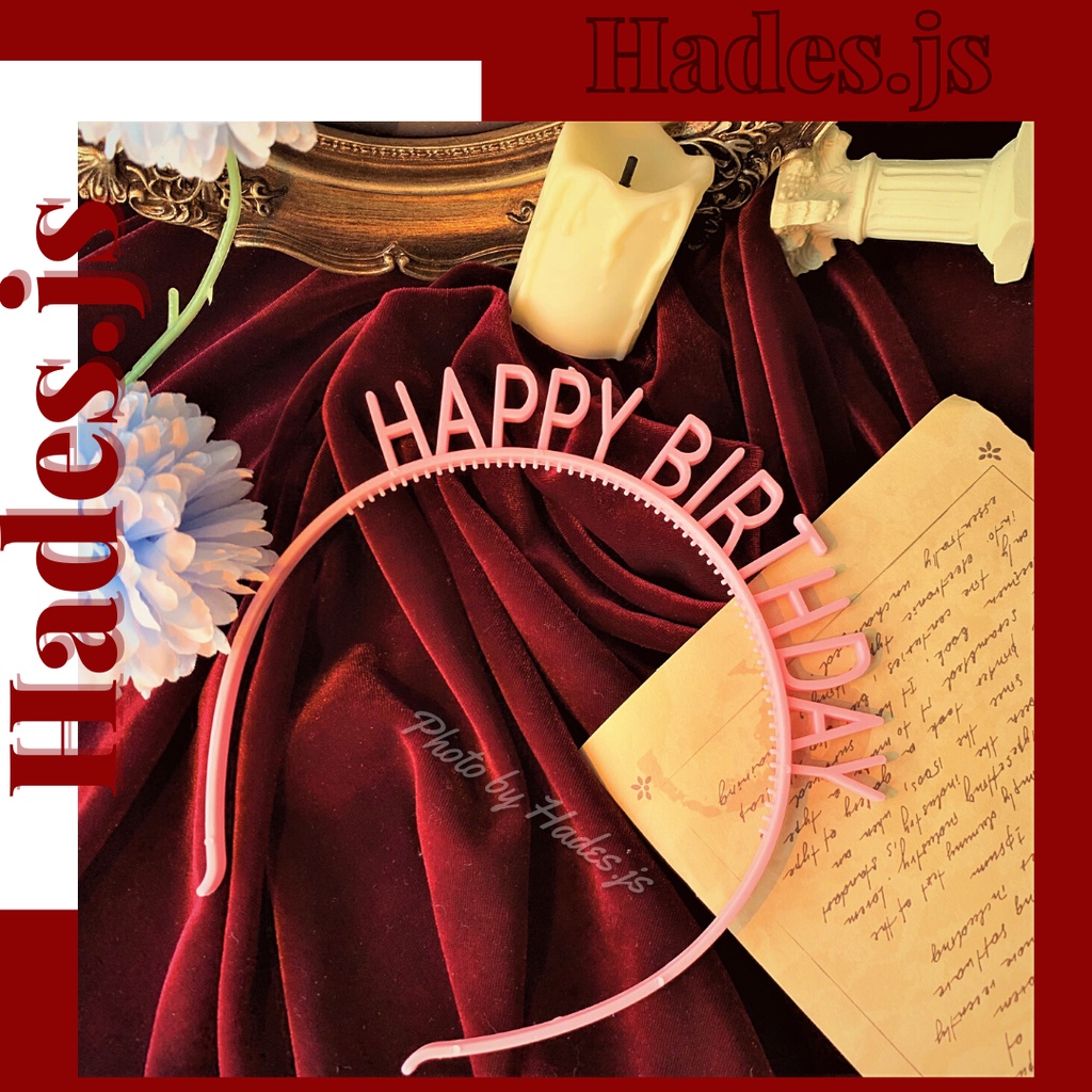 Bờm tóc Happy Birthday dễ thương - băng đô nhựa cài tóc chúc mừng sinh nhật phụ kiện Hades.js