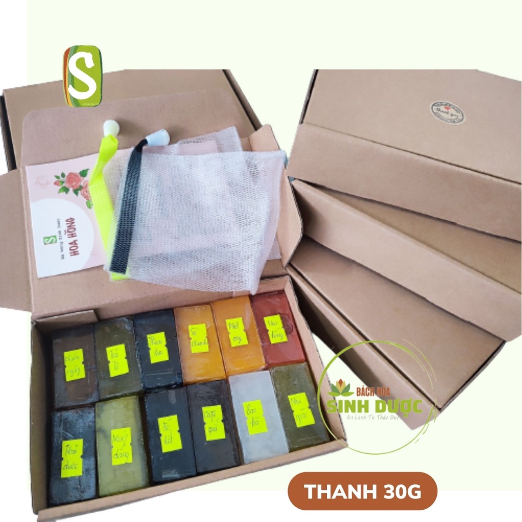 COMBO Trải Nghiệm Đủ 12 Mùi Xà Bông HTX Sinh Dược " Khám Phá Đủ Hương" Tặng kèm  túi lưới