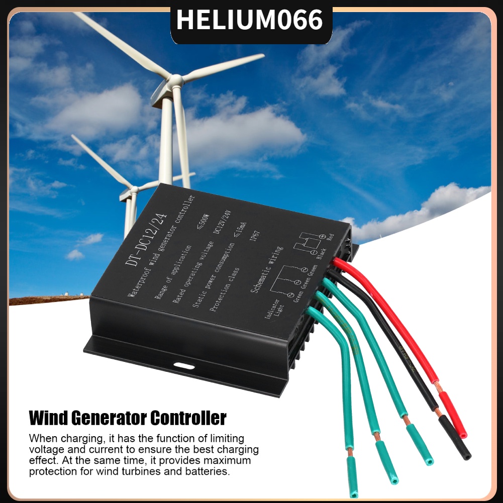 FO5-12 / 24V 500W Bộ điều khiển máy phát điện tuabin gió  Bộ điều chỉnh sạc pin không thấm nước Helium066