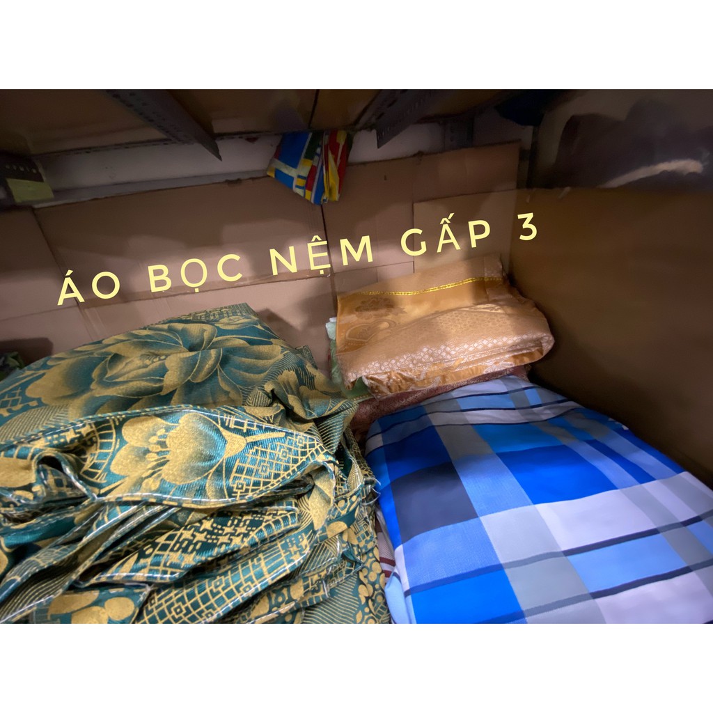 Áo bọc nệm gấp 3 chất liệu cotton