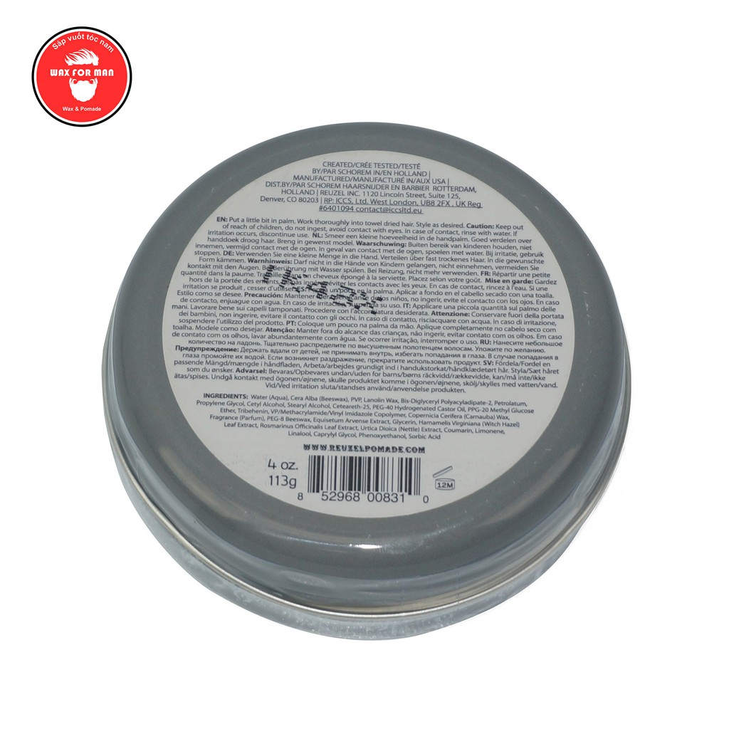 Sáp vuốt tóc Reuzel Extreme Hold Matte Pomade - xám