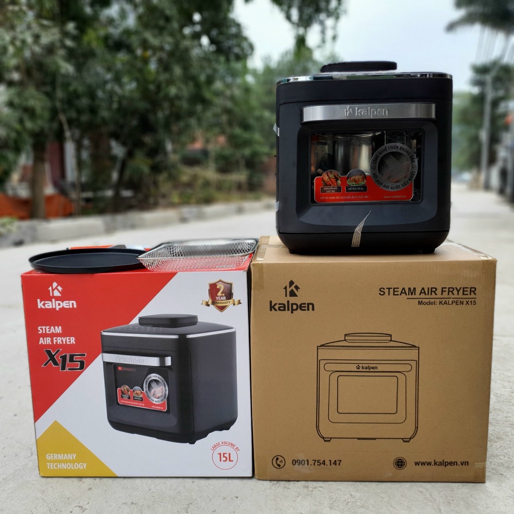 Nồi chiên không dầu hấp hơi nước Kalpen X15 15L free ship toàn quốc