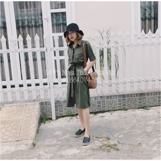 Đầm sơ mi túi hộp