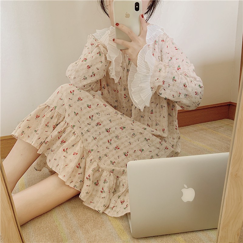 ( ORDER ) Váy ngủ tiểu thư họa tiết xinh ulzzang AK1102 | BigBuy360 - bigbuy360.vn