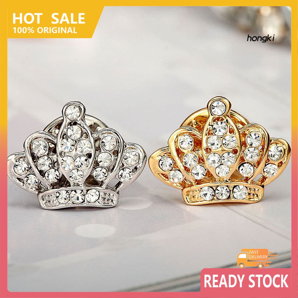 Ghim Cài Áo Hình Vương Miện Đính Đá Nhân Tạo Thời Trang