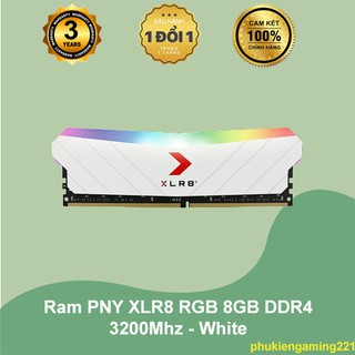 Ram PNY XLR8 RGB 8GB DDR4 3200Mhz - White - Hàng Chính Hãng
