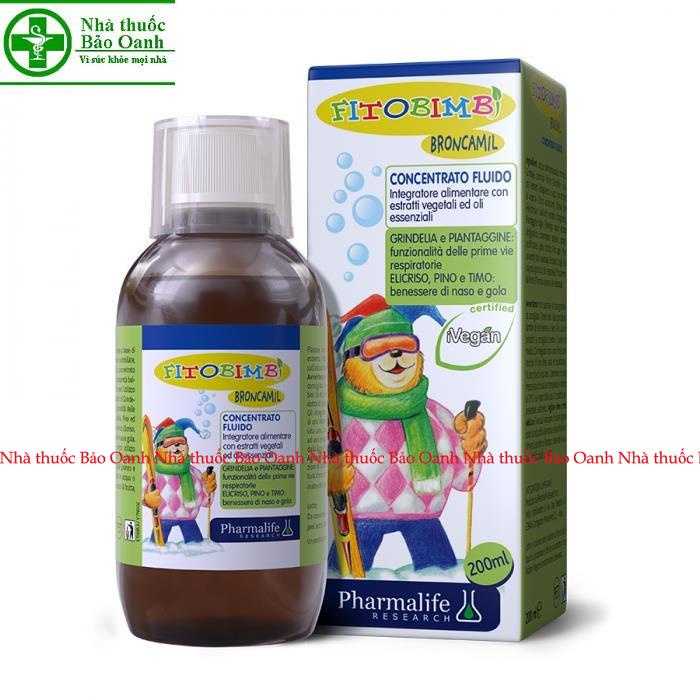 Siro Broncamil Bimbi 100ml - Siro hỗ trợ giảm ho cho bé từ thảo dược - của hãng Fitobimbi - Nhập khẩu từ Ý