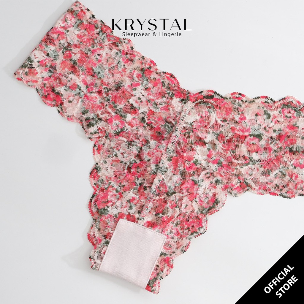 Bộ đồ lót ren không gọng mút mỏng hoạ tiết hoa màu hồng classic KRYSTAL KB62 | BigBuy360 - bigbuy360.vn