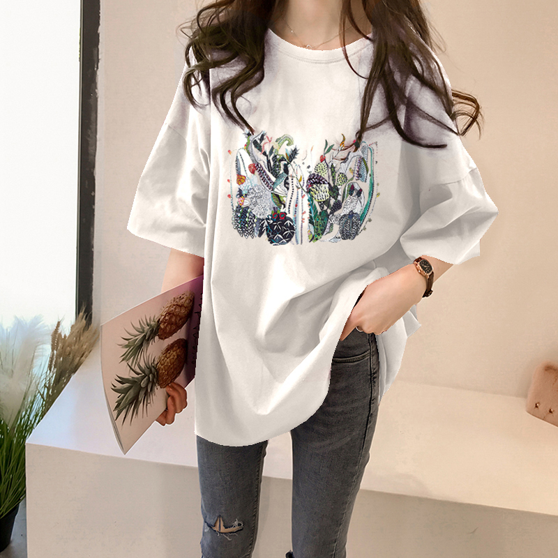 NRVP Áo Thun Ngắn Tay Dáng Rộng Thời Trang Mùa Hè 2021 Cho Nữ