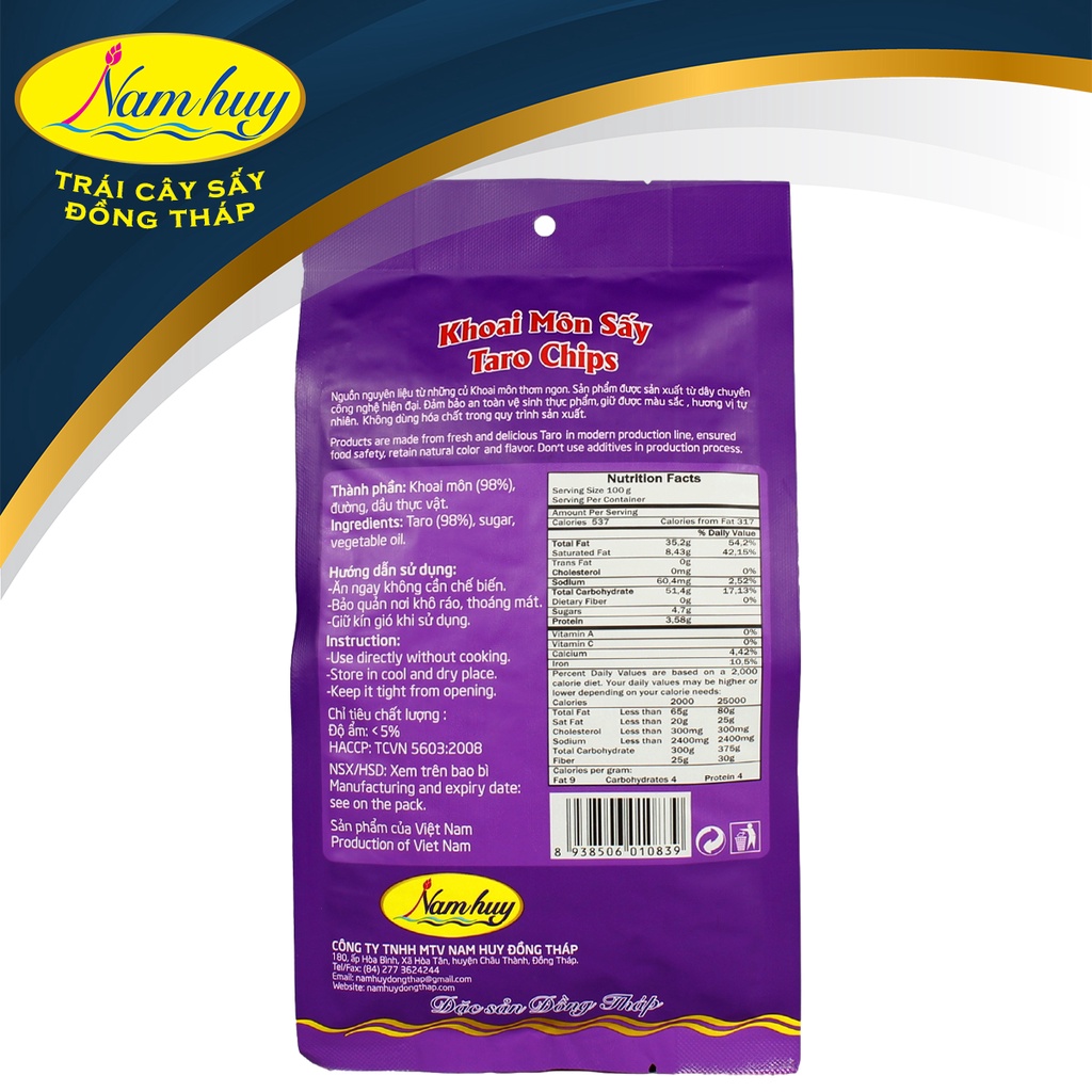 Khoai môn sấy 70G NAM HUY giòn rụm bùi bùi