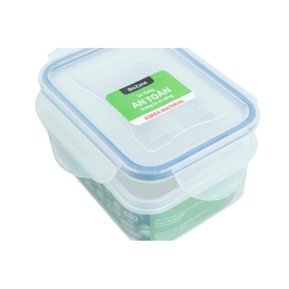 Hộp bảo quản thực phẩm ngăn mát Sunhouse BioZone KB-CO440P, Dung tích 440ml