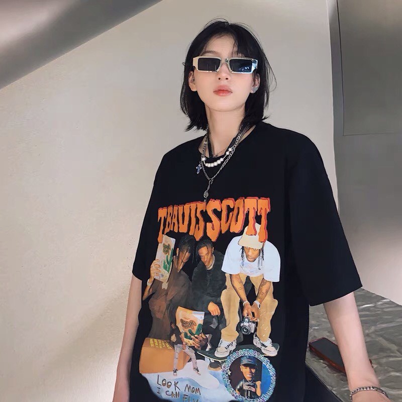 Áo phông, áo Thun tay lỡ form rộng TRAVIS SCOTT Nam Nữ Ulzzang Unisex Kanimi | BigBuy360 - bigbuy360.vn