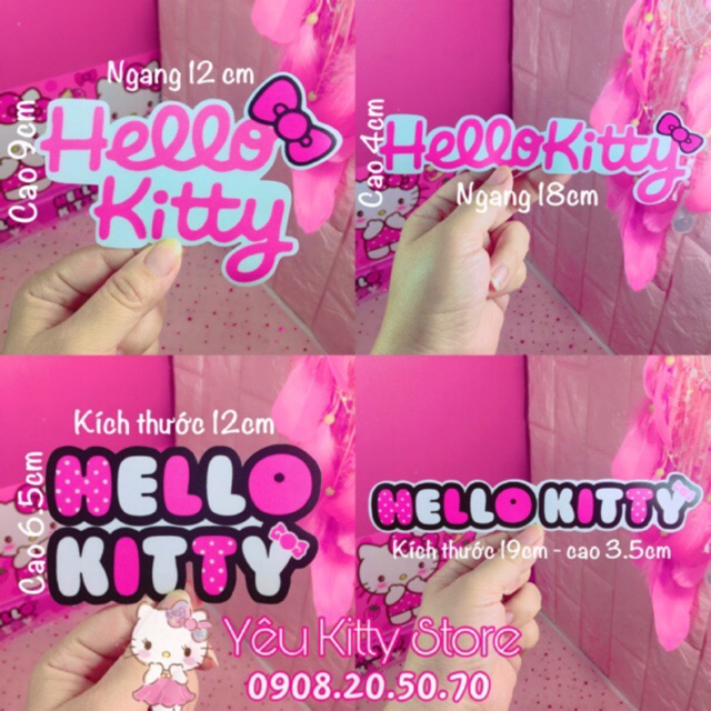 🎀DECAL CHỮ TRANG TRÍ HELLO KITTY🎀