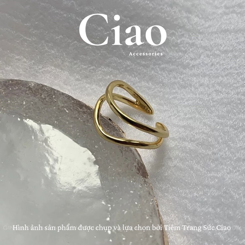 [NEW ITEMS] Nhẫn mạ bạc S925 thiết kế phong cách trendy tinh tế Rowena Ciao accessories