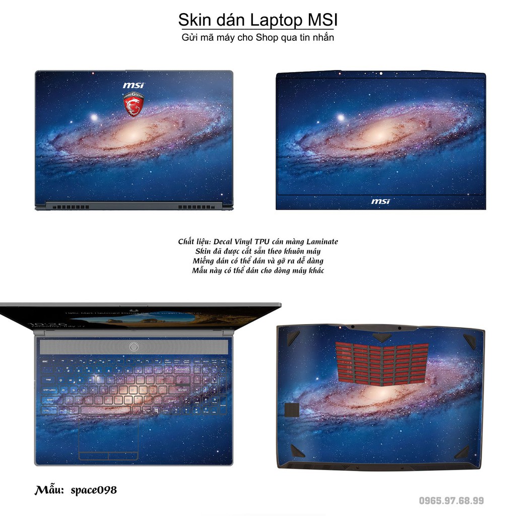 Skin dán Laptop MSI in hình không gian _nhiều mẫu 17 (inbox mã máy cho Shop)