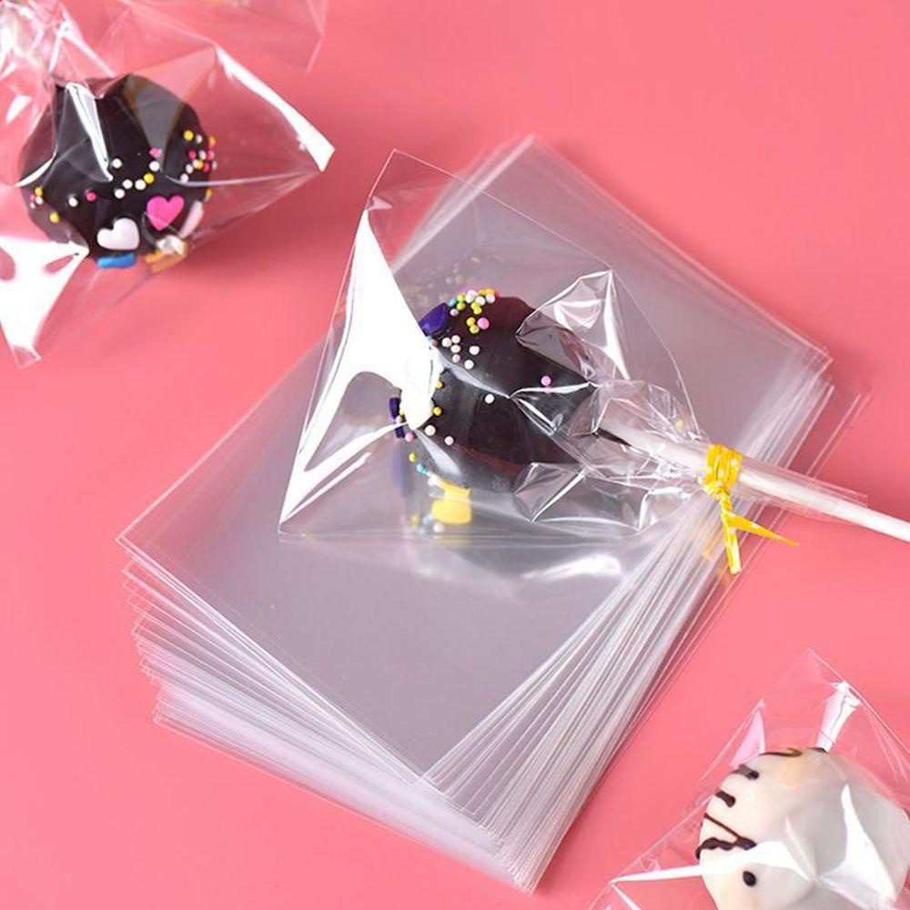 Let 100 cái / gói túi kẹo phụ kiện tự làm bao bì bánh quy giấy bóng kính trong suốt
