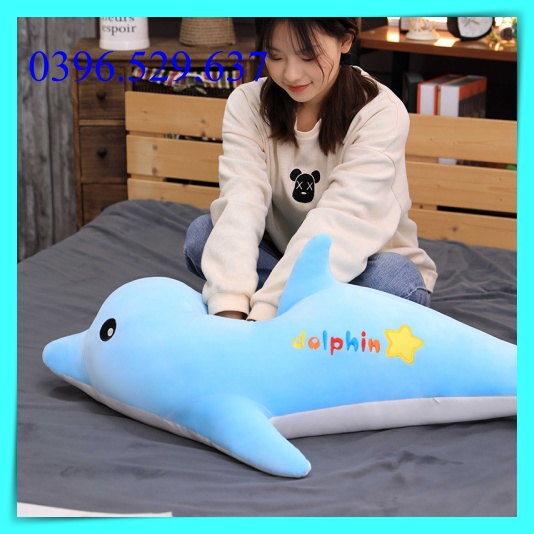 Gấu Bông Nằm sấp đọc sách Dễ Thương Điện thoại Cá Heo Lớn Gấu bông cá heo nhồi bông dùm làm gối ôm dễ thương