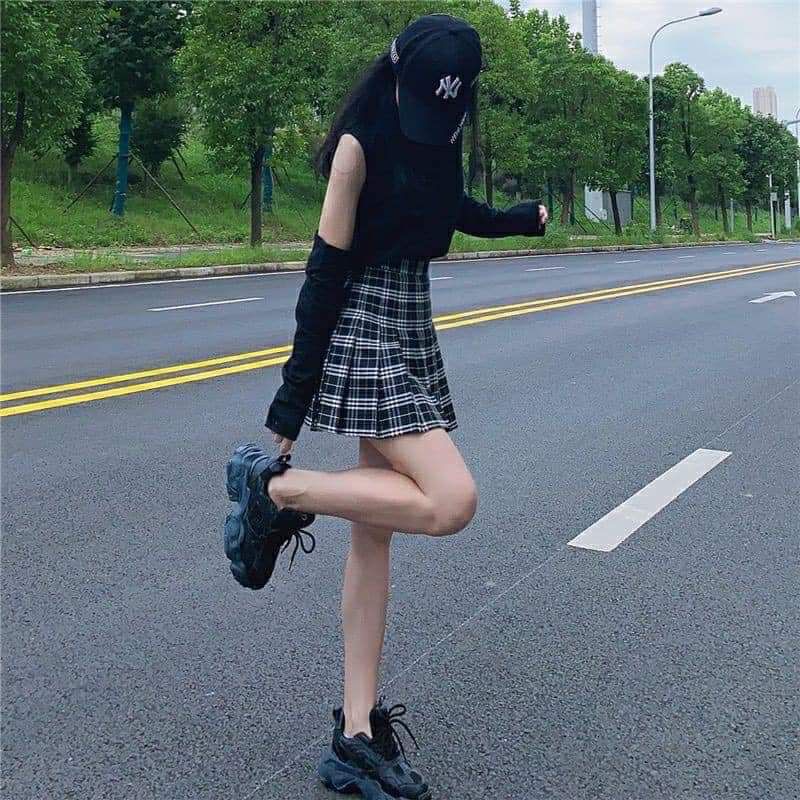 Chân váy xoè 💖Freeship💖 Chân váy Tennis caro kiểu dáng ulzzang