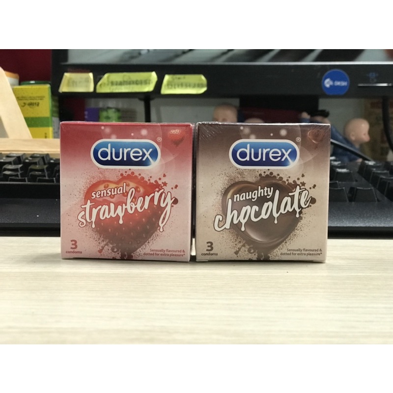 BCS Bao Cao Su Durex STRAWBERY/CHOCOLATE HƯƠNG DÂU/SOCOLA hộp 3 cái