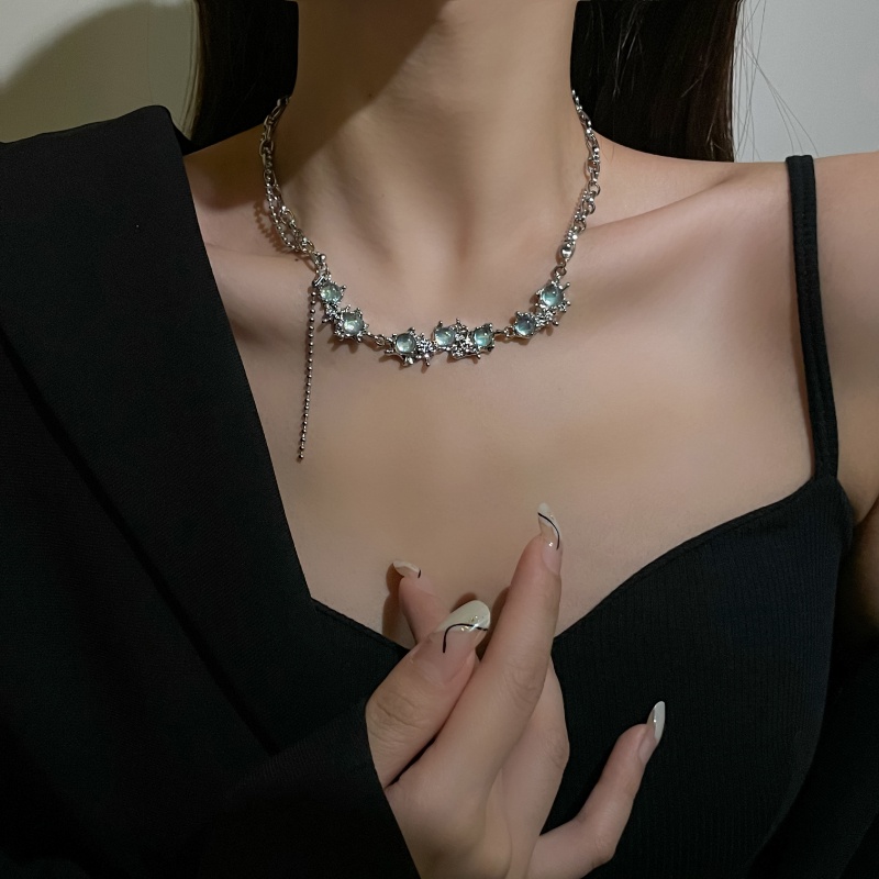 Vòng cổ Hai Lớp Hình Trái Tim Phong Cách Hip Hop Đơn Giản Cho Nữ