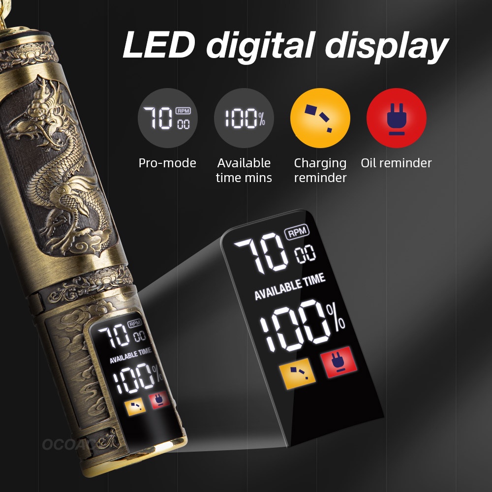 Tông đơ cắt tóc T9 chuyên nghiệp có màn hình hiển thị lcd kèm phụ kiện cho nam