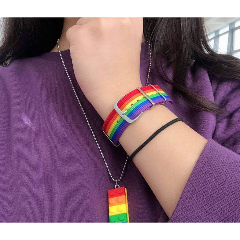 [RẺ VÔ ĐỊCH] Vòng đeo tay cầu vồng Rainbow lắc tay unisex nam nữ đeo đôi phong cách thời trang Hàn Quốc | BigBuy360 - bigbuy360.vn