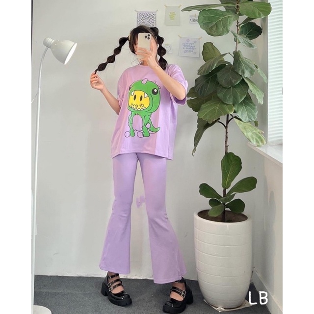 Bộ cotton tím khủng long