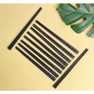 Bộ 10 đôi đũa phíp đen cao cấp kháng khuẩn