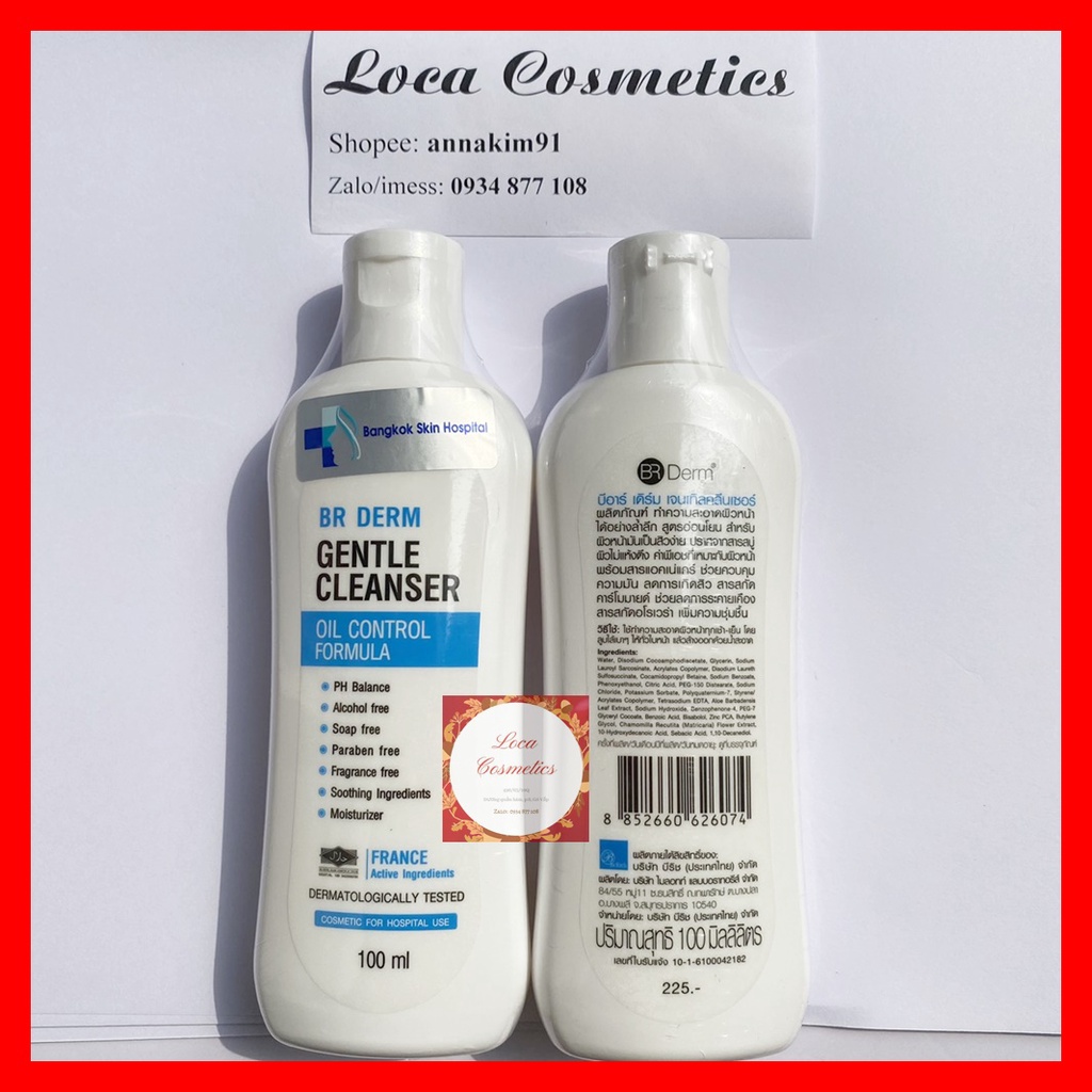 [SẴN] Sữa rửa mặt cho da dầu mụn BR Derm Gentle Cleanser Thái