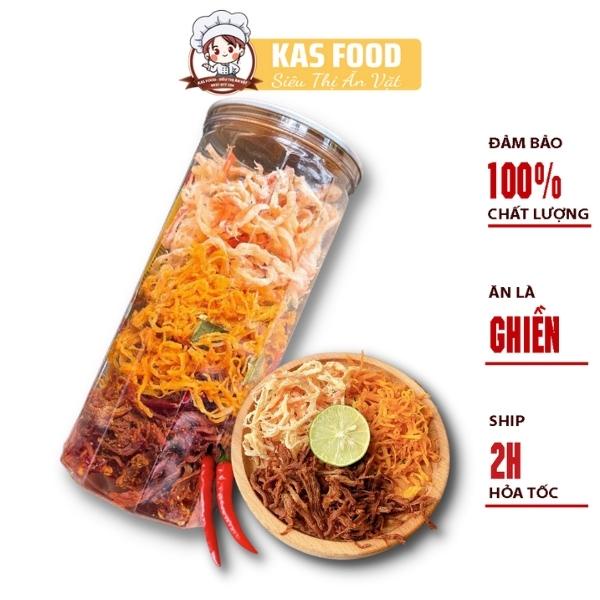 Khô mix 3 vị mực, gà, heo KM3V hàng loại 1, thơm ngon 300g - Kas Food