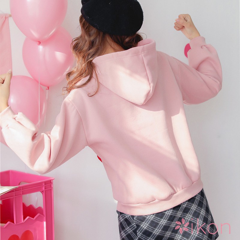 Áo Hoodie Nữ Tay Dài In Chữ Ikon Thời Trang Hàn Quốc