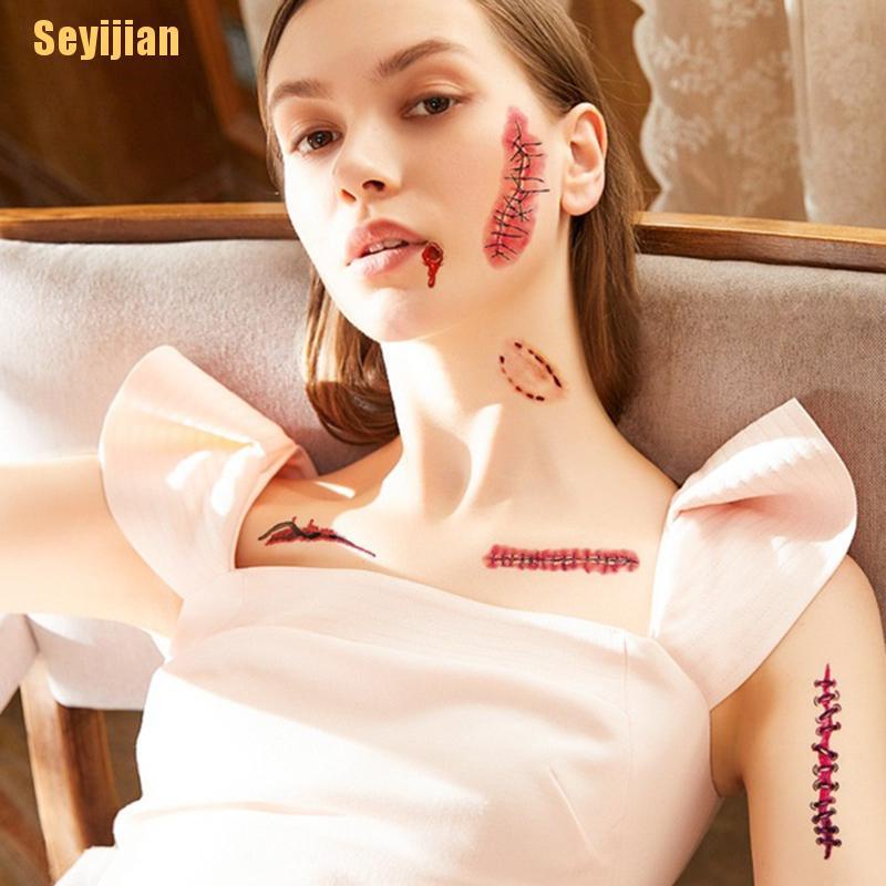 Hình Xăm Dán Vết Thương Máu Tạm Thời Chống Thấm Nước Phong Cách Halloween