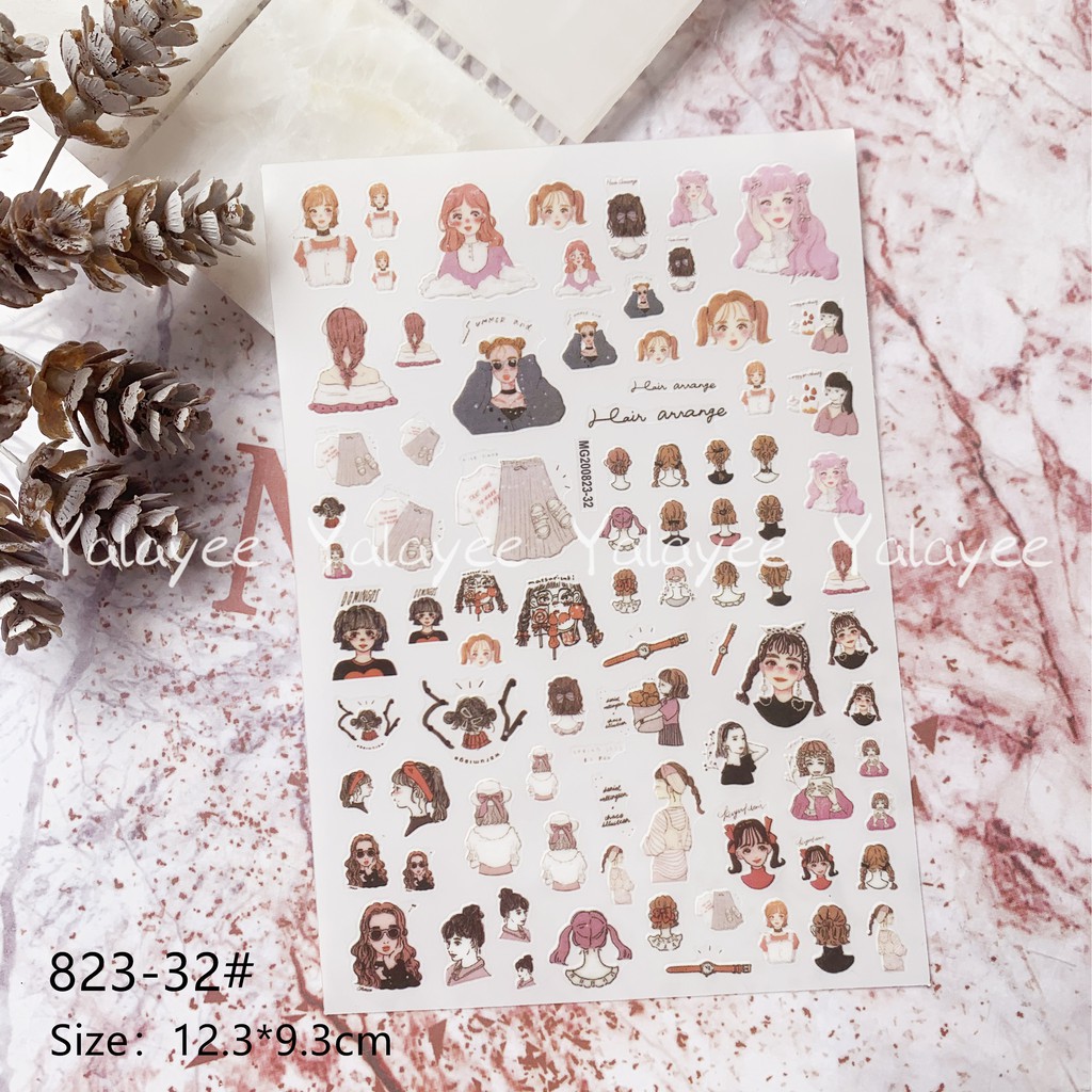 Sticker dán họa tiết hoạt hình Sailor Moon kiểu INS Nhật Bản siêu mỏng trang trí móng tay