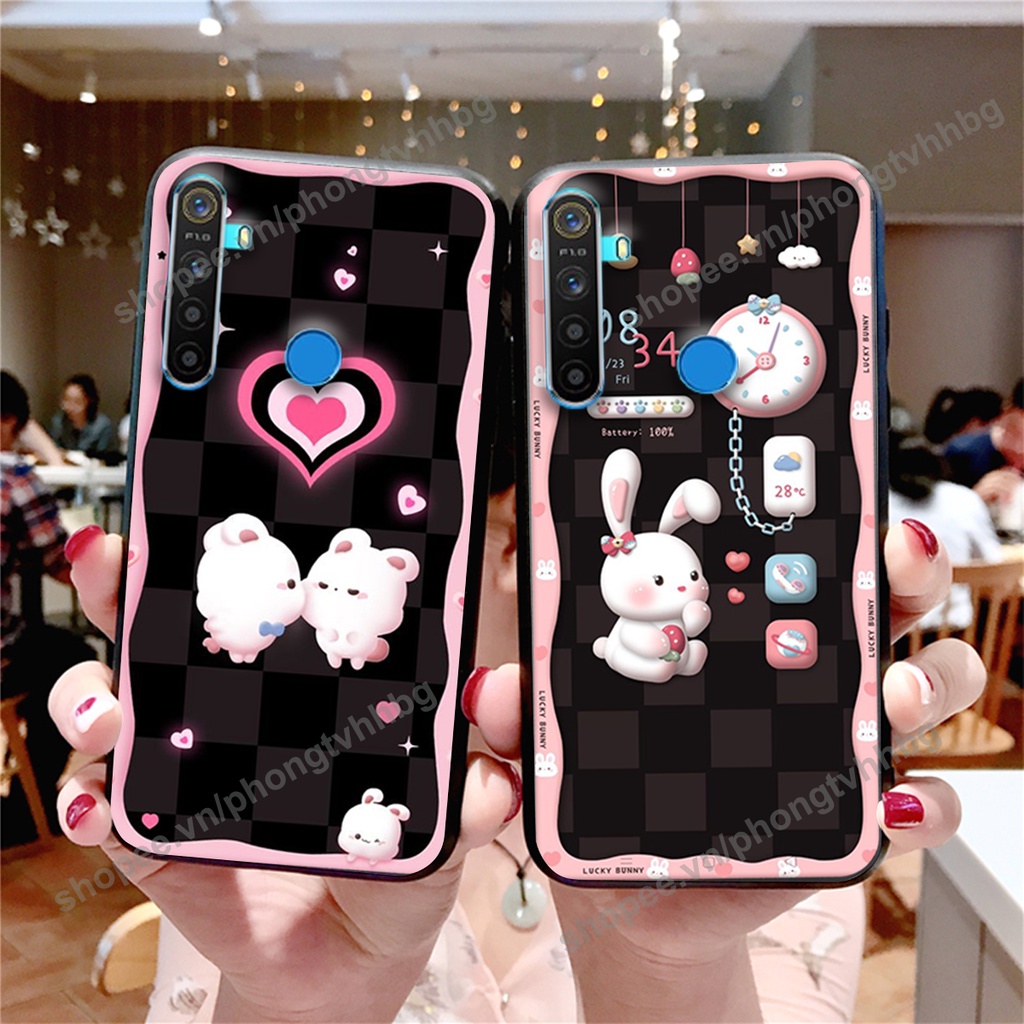 Ốp lưng Realme 5 / REALME 5I / Realme Q / REALME 5 Pro / REALME C3 gấu,thỏ trắng , đồng hồ dễ thương cute cực đẹp