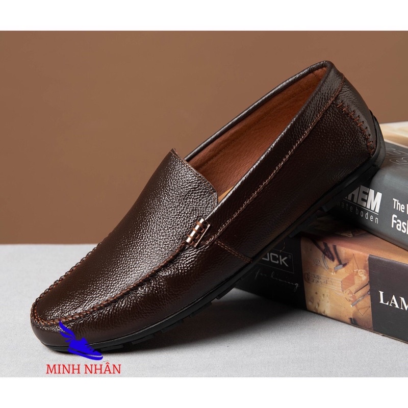 Giày lười nam.giày mọi khâu đế chắc chắn.da bò đế cao su chống trơn trượt Hải Anh Shop