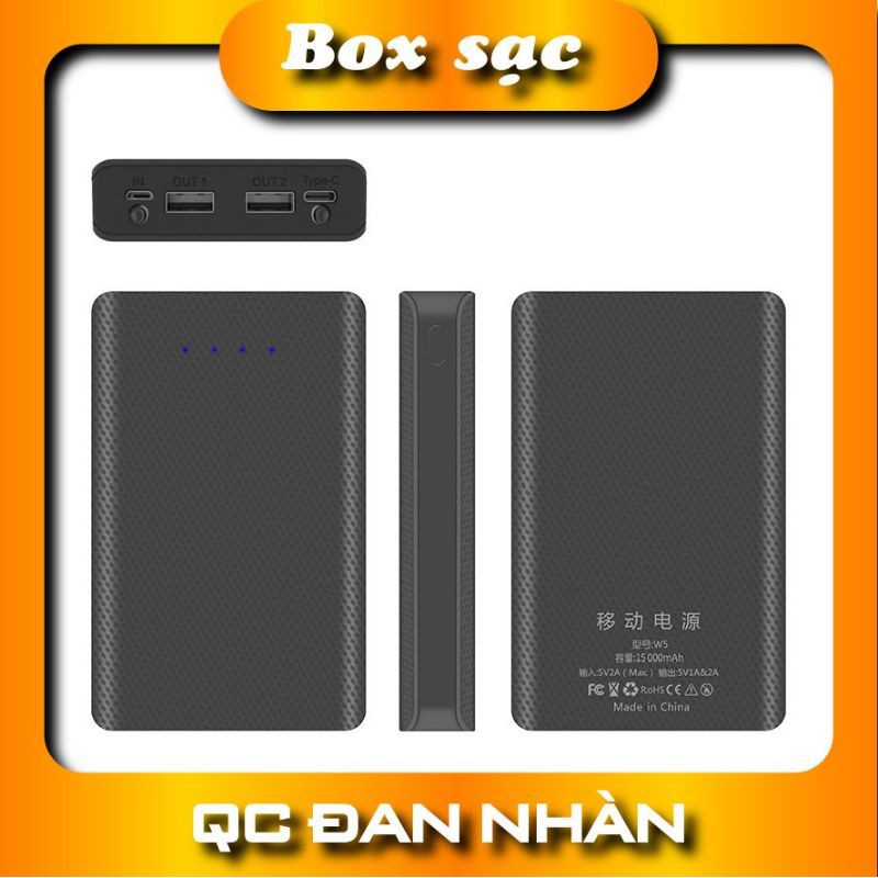 Box sạc dự phòng 5 cell nguồn ra 2A KHÔNG KÈM PIN