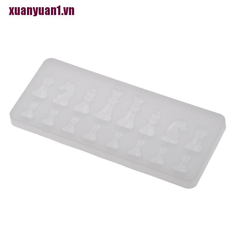 [xuanyuan1] Khuôn Silicone Làm Nhựa Resin Hình Quân Cờ Vua Quốc Tế