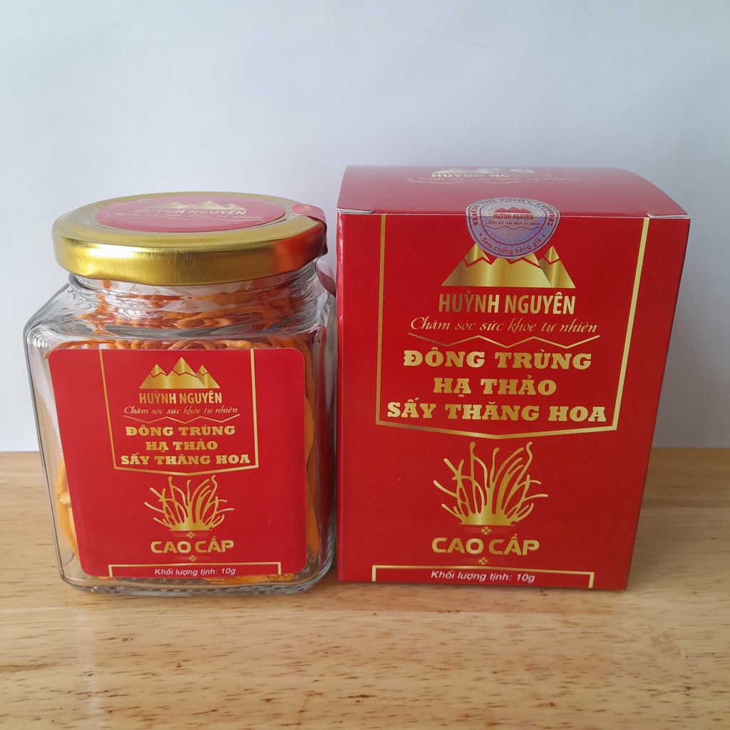 Đông Trùng Hạ Thảo Sấy Thăng Hoa Huỳnh Nguyên loại cao cấp mỗi hộp 10g