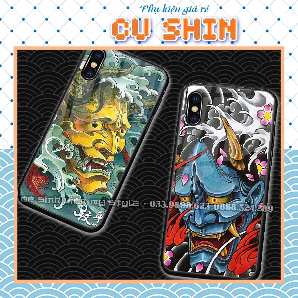 Ốp hình xăm mặt quỷ Nhật Bản cho iPhone 6 / 6s / 7 / 8 / 7plus / 8plus / X / XS / XS max