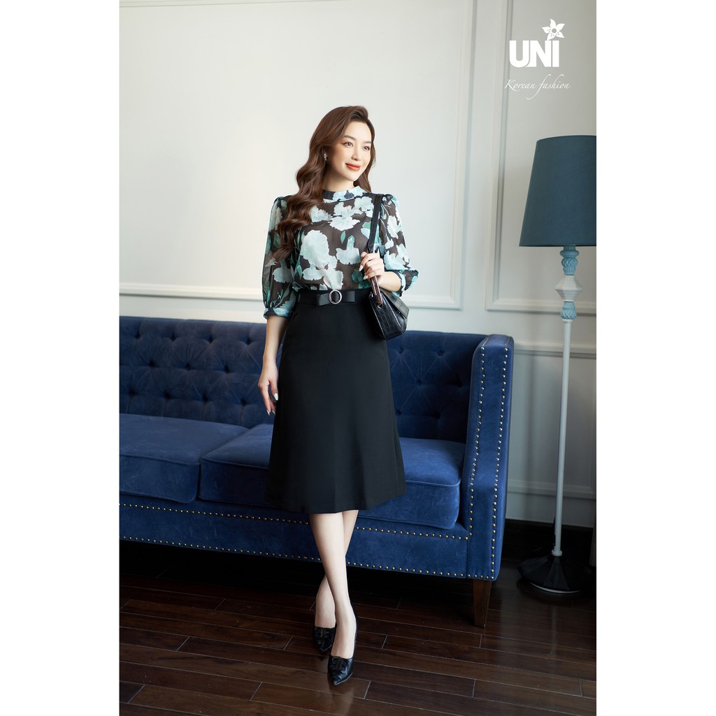Áo Sơ Mi Nữ UNIVTH Công Sở Tay Lỡ Cổ Cao Sang Trọng 9a0217 HA2 Uni Korean Fashion