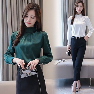 Áo Sơ Mi chiffon Cổ Rùa plus size Cho Nữ