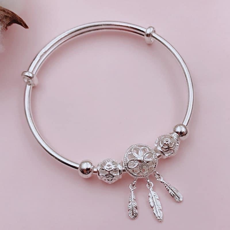Vòng Tay Pandora Bạc 925 Kèm Charm Cực Xinh Không Hộp