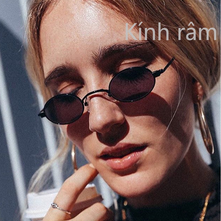 Kính mát gọng tròn bằng nhựa phong cách cổ điển