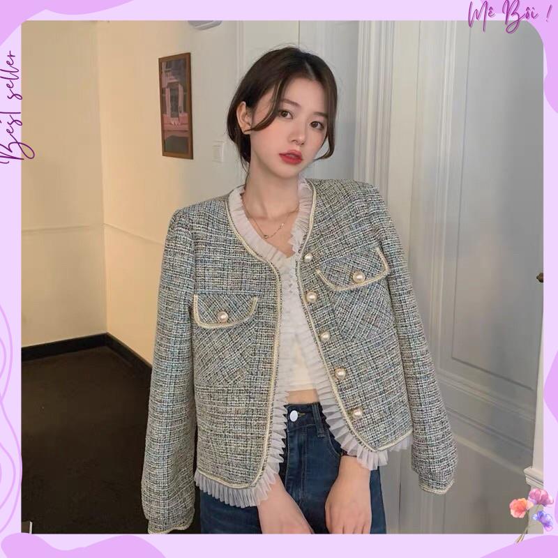 (Mễ Bối_ORDER)Áo dạ tweed phong cách tiểu thư thu đông hàng quảng châu