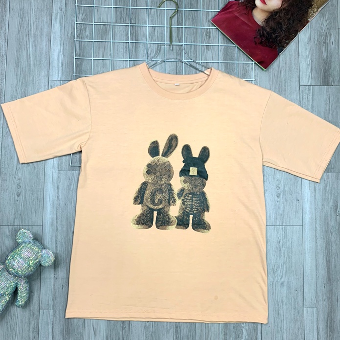 Áo phông Unisex, áo thun nam nữ Form rộng tay lỡ, áo phông rộng, dày dặn, chất cotton, không nhăn, in hình Gấu 3D | BigBuy360 - bigbuy360.vn