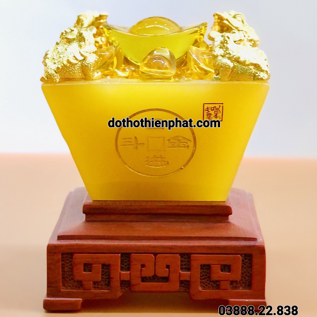 Bát tụ bảo ngọc chiêu tài chiêu lộc cao 18 cm hàng cao cấp SIÊU RẺ màu vàng