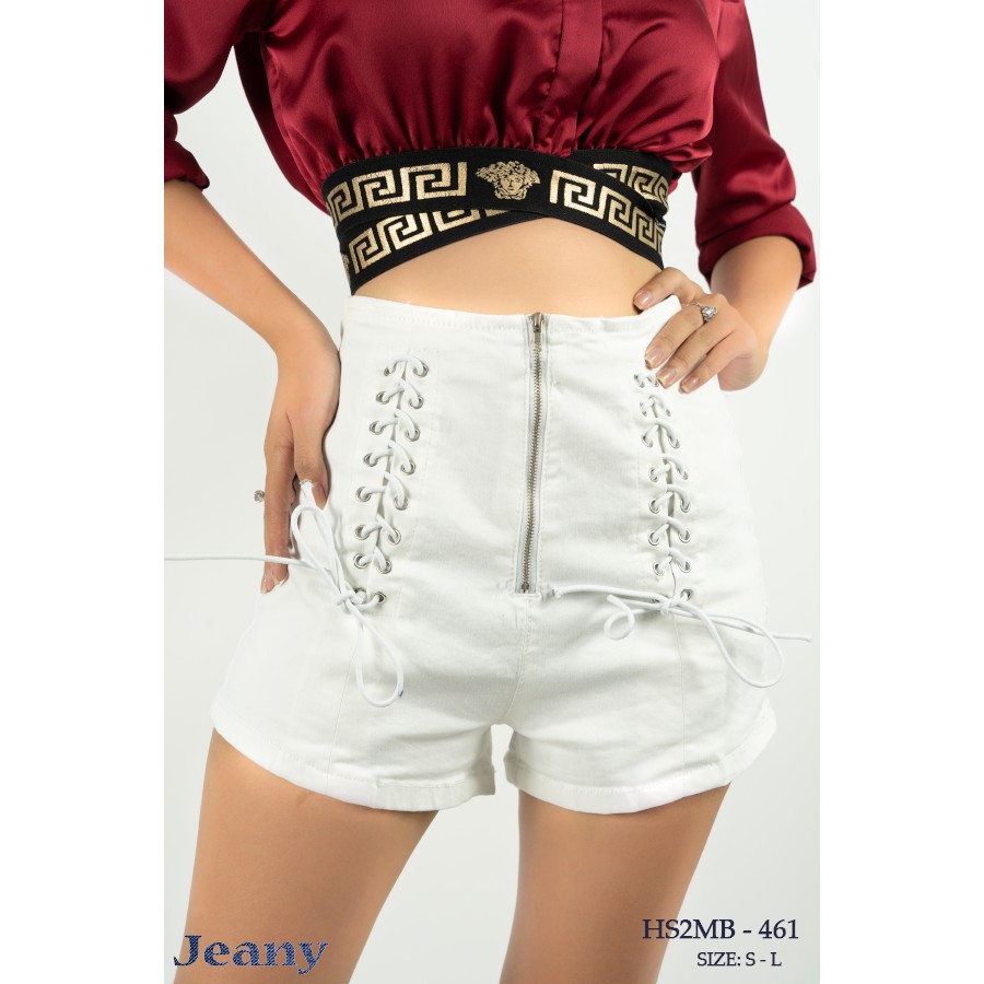 Quần Jean Short Siêu Cao Trắng J0080
