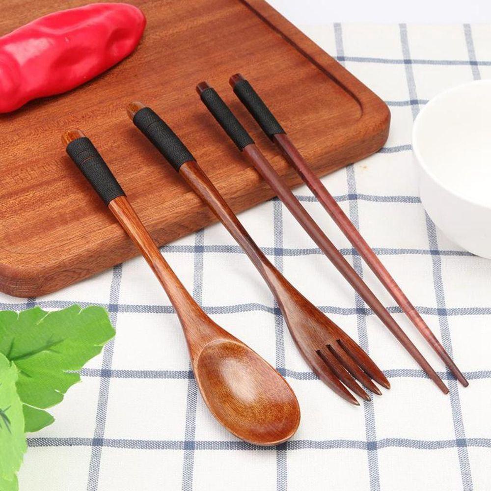 HARRIETT Bộ Dụng Cụ Ăn Uống Bằng Gỗ Tự Nhiên Phong Cách Nhật Bản