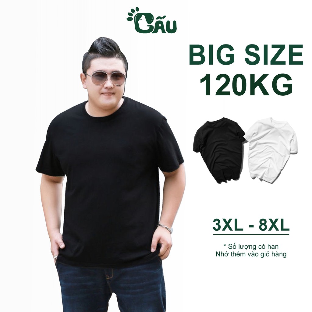 Áo thun Big Size GẤU 194 vải coton mềm mịn, co dãn 4 chiều, form regular fit Bigsize sang chảnh