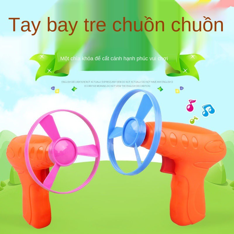 ❀✳✥Đồ chơi ngoài trời trẻ em bé trai và gái Đĩa bay cô tiên xoắn tay dạ quang chuồn tre <